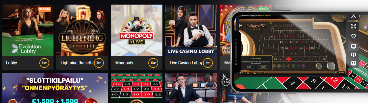 Live-kasino olennainen osa mobiilipelejä Hyvät bonukset live-kasinolla mobiililaitteella tällä hetkellä